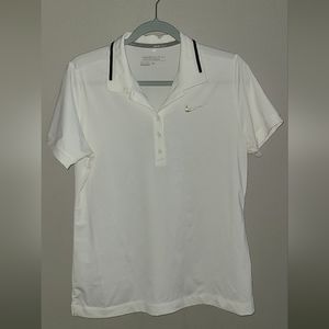 Nike Golf dri fit white polo women's large‎